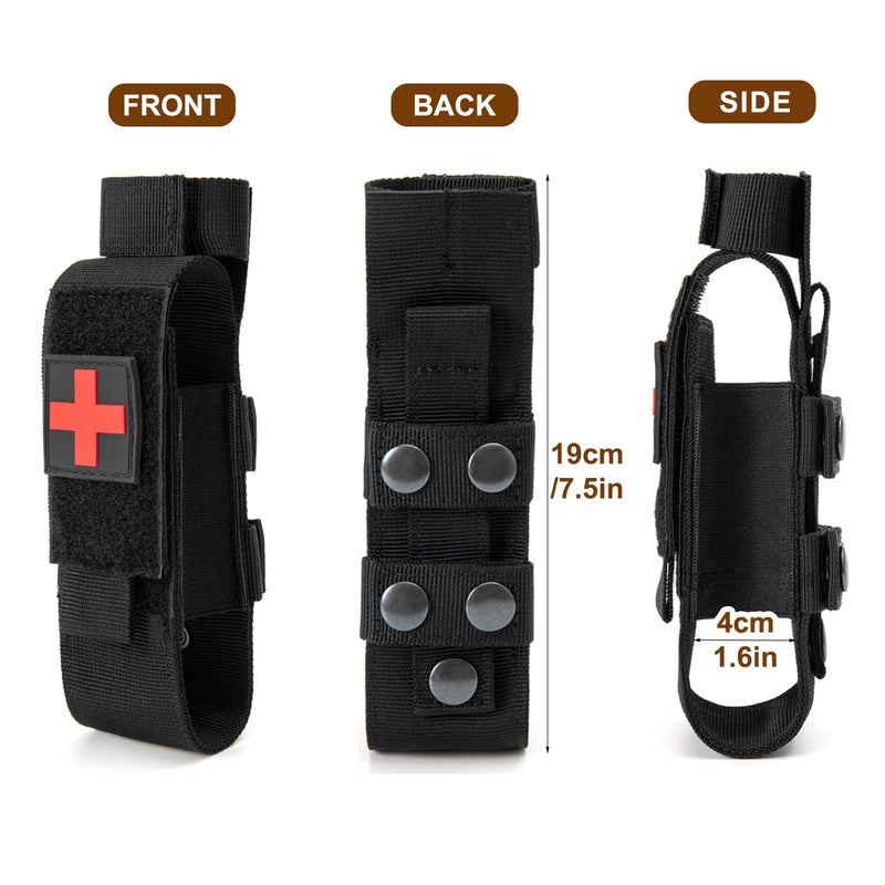 [Australia - AusPower] - Upgrade Tourniquet Pouch with Shear, Molle Tourniquet Holder, Tactical TQ Trauma Tourniquets Scissors(Without Tourniquet) Black 