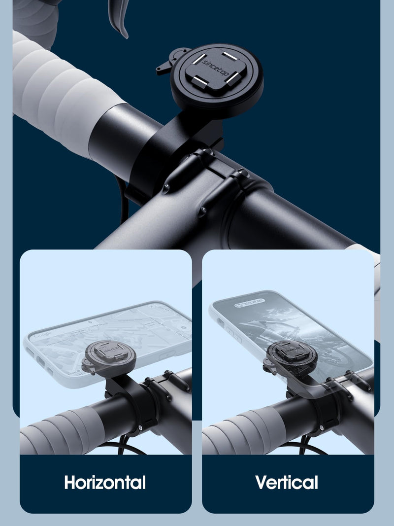 [Australia - AusPower] - sincetop Series Q [ Quad ] Bike/Motorcycle Phone Mount - Quick Lock & Release - Aluminum Alloy Holder - Compatible with Mountain Bicycles, Electric Bikes, Motorcycles, and Scooters Handlebar Mount - Series Q 