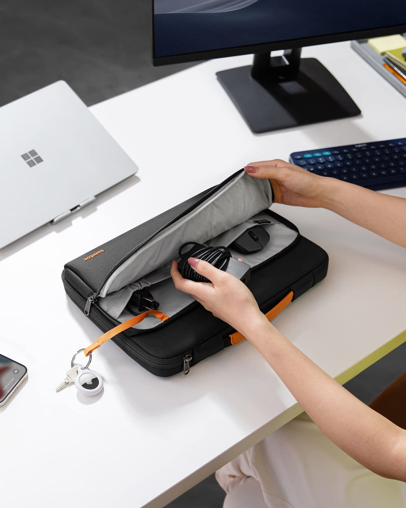 [Australia - AusPower] - tomtoc 360° Protective Laptop Sleeve for 13.5-14.4 Inch Surface Laptop 6/5/Studio 2/1, Surface Book, Water-Resistant Shockproof Carrying Case Bag for Acer Aspire/Swift, ASUS Vivobook/Zenbook 14, Black 13-13.5 Inch 