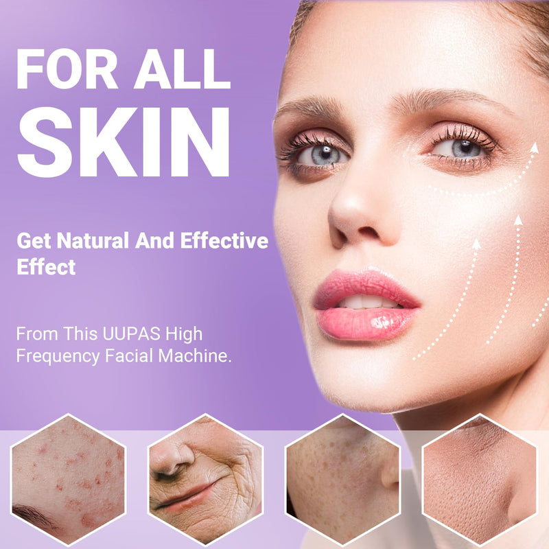 [Australia - AusPower] - High Frequency Facial Wand-UUPAS Portable Handheld High Frequency Facial Machine Skin Facial Wand with 4 Violet Tubes 