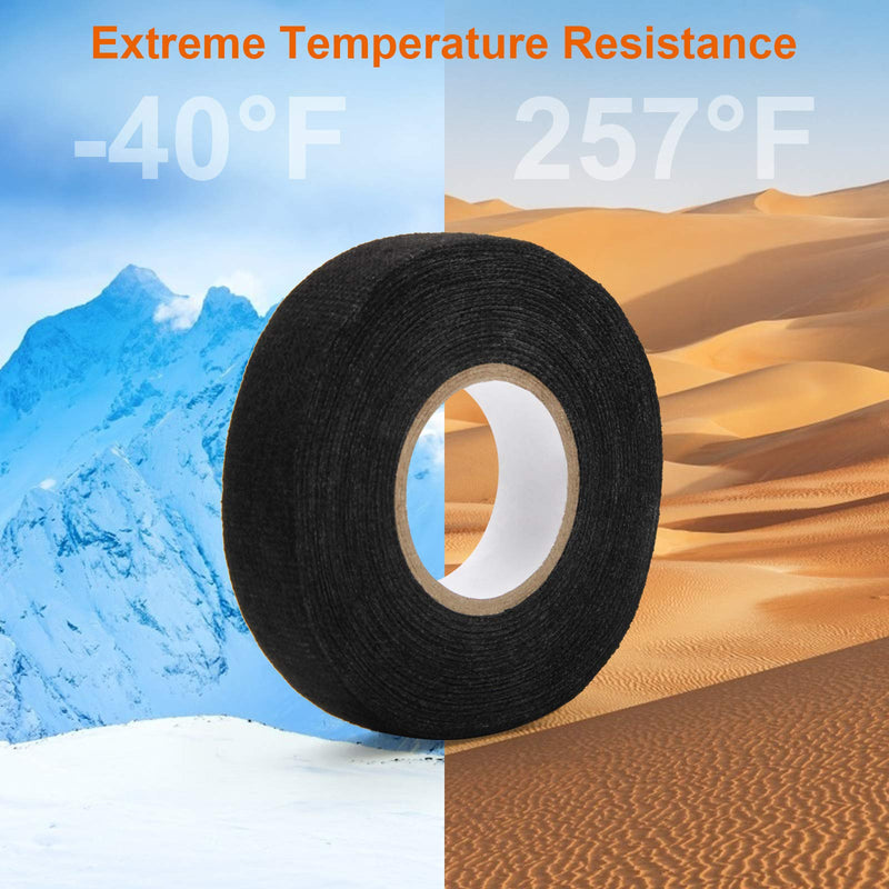 AHIER 2 Rolls Wire Loom Harness Tape, Wiring Harness Cloth Tape, Adhesive Fabric Tape for Automobile 15m/19mm
