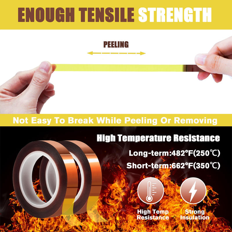 [Australia - AusPower] - 2 Rolls 10mm x16m(52FT) Heat Tape High Temperature Heat Resistant Tape Heat Transfer Tape for Heat Sublimation Press Vinyl,No Residue 