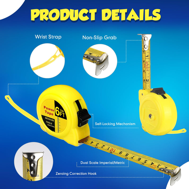 [Australia - AusPower] - Xuhal 48 Pcs 6 ft Mini Tape Measure Bulk Measuring Tape Imperial and Metric Pocket Self Locking Easy to Read with Inches and Centimeters for Designer Decorator 