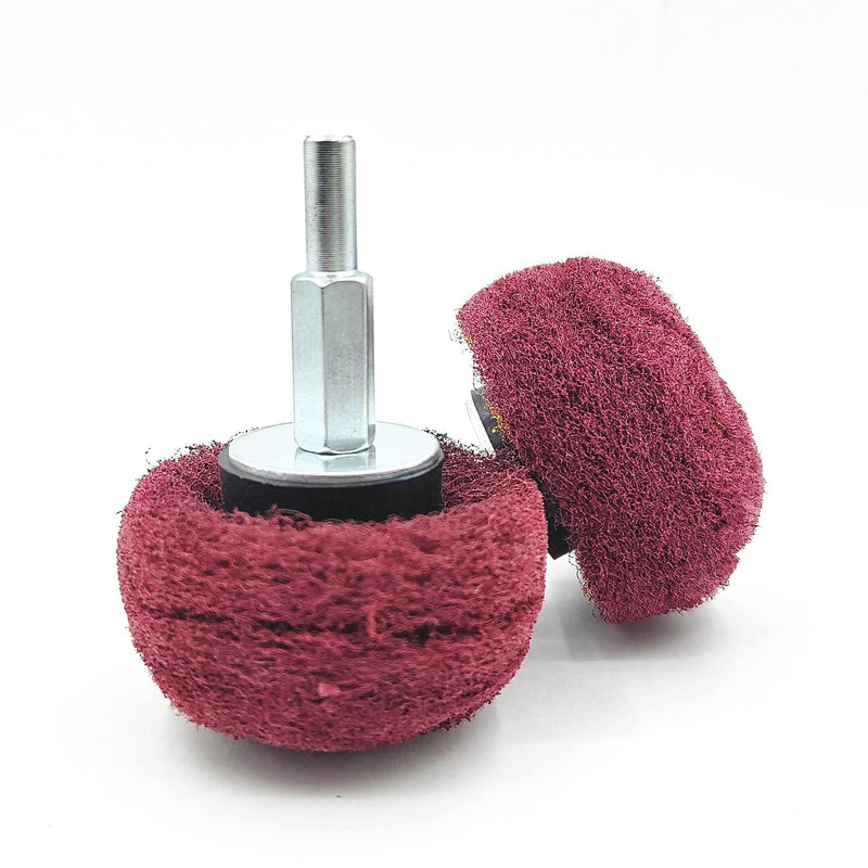 [Australia - AusPower] - 5PCS Non Woven Abrasive Buffing Wheels Polishing Wheel Drill Attachment Set, 2 Inch Scouring Pads Abrasive Mushroom Wheel Polishing Wheel with 1/4" Shank for Polishing Scrubbing and Cleaning Surface 