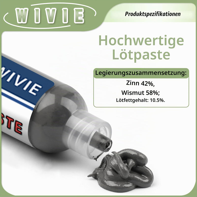 Sn42/Bi58 T4 Lead-Free Soldering Paste, No Cleaning Required, Melting Point 138°C, Supplied by WIVIE (40g) 40g