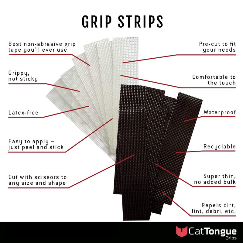 [Australia - AusPower] - Non-Abrasive Grip Tape Strips by CatTongue - Heavy Duty Waterproof Non Slip Strips for Indoor & Outdoor Use - Thousands of Grippy Uses: Furniture, Bathtubs, Frames, Gaming and More! (Clear) 1-Pack Clear 