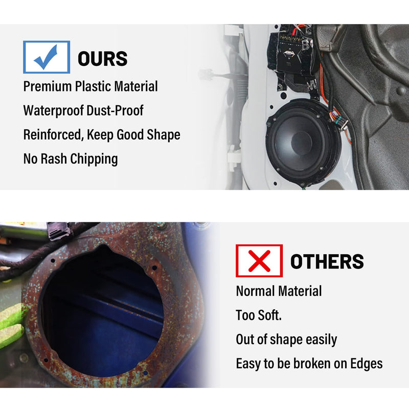 [Australia - AusPower] - RED WOLF Car Door Speaker Adapter Spacer Ring Compatible with Nissan Frontier Altima Sentra 2004-2019, KIA K2 2011-2019, Infiniti Q25 2011-2021 6.5" Aftermarket Speaker Adapter Bracket Installation 