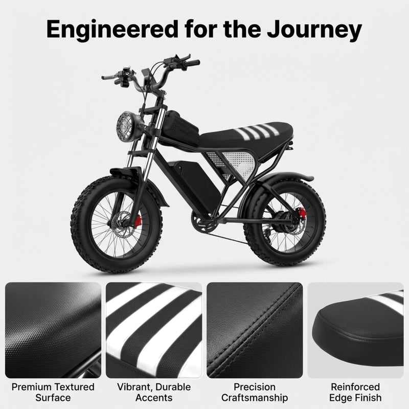 PSLER Seat Cover for Ridstar Ebike Seat Cover for Q20,Non-Slip E Bike Seat Cover,White White