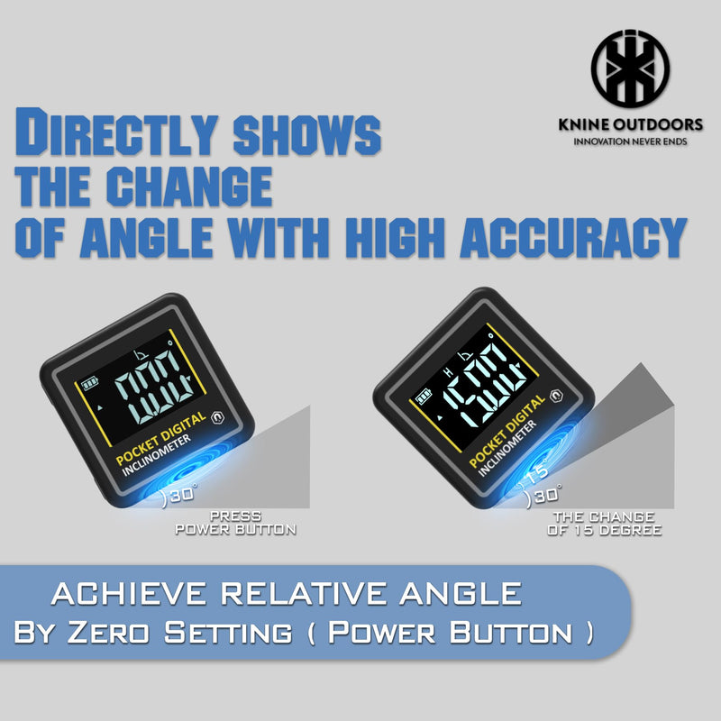 [Australia - AusPower] - KNINE OUTDOORS Mini Digital Angle Finder 4-side Strong Magnetic Angle Gauge, Table Saw Miter Protractor, Woodworking Measuring Tool, Level Box for Hanging (2 Pack, Plastic, Small Size) 2 Pack 
