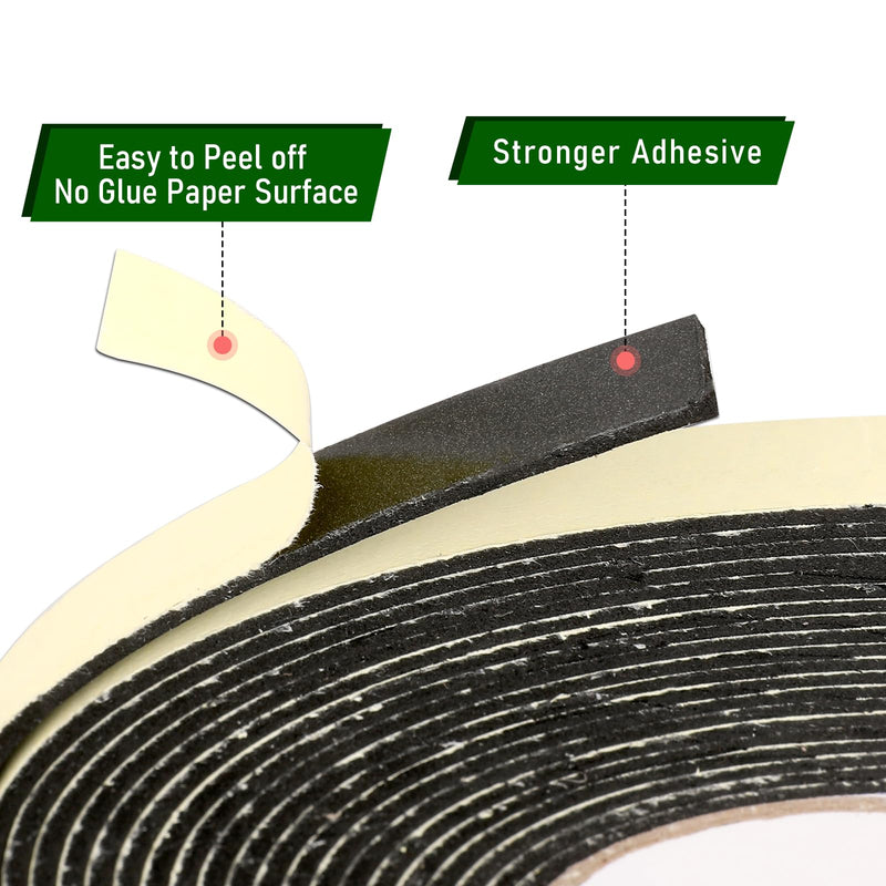 High-Density EVA Foam Speaker Gasket Tape, 3mm Thick, 10mm Wide, 33Ft Long, Soundproofing & Waterproofing Automotive Insulation