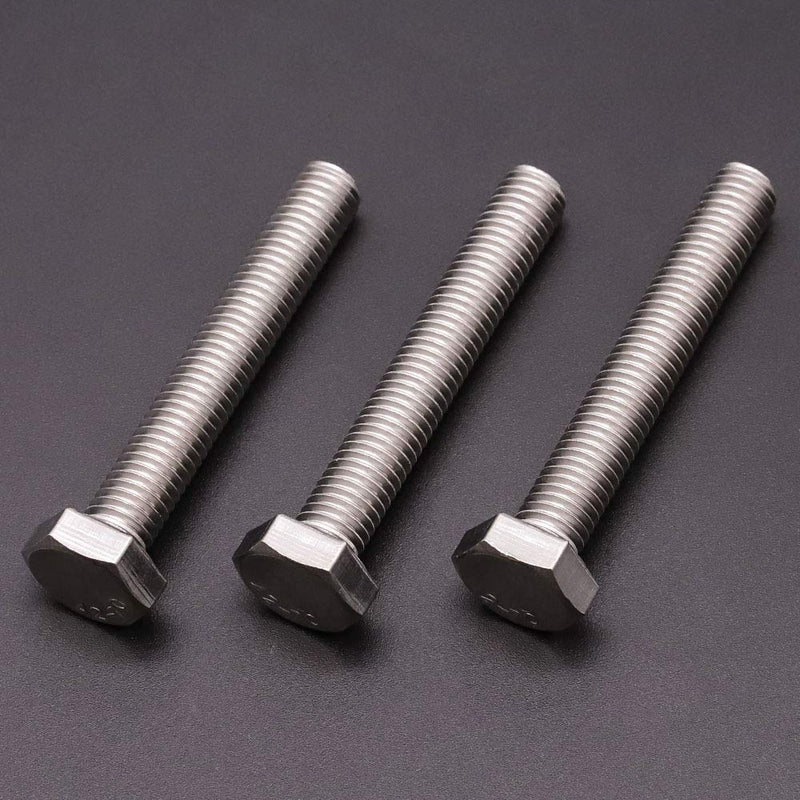 [Australia - AusPower] - 1/2-13 x 4" (4 PCS) Stainless Steel Hex Bolts, Hex Head Screws, Full Thread, Coarse Thread, Plain Finish, Machine Thread, Stainless Steel 304 (18-8) 1/2-13 x 4" 