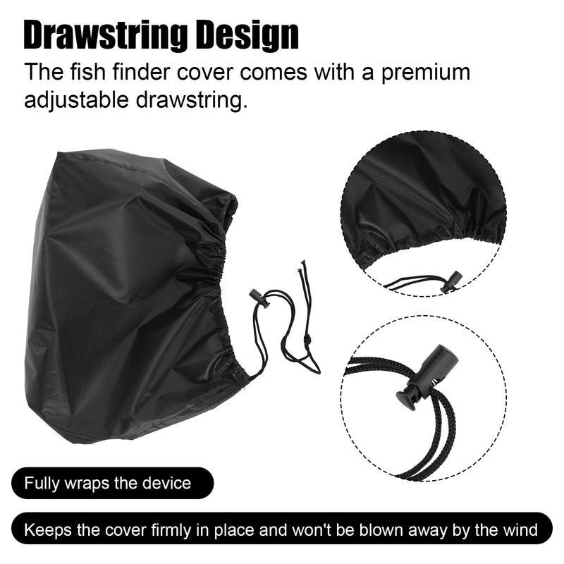 Fish Finder Cover for Lowrance Humminbird 12-Inch Fishfinder, Waterproof 210D Oxford Fabric Depth Protector Cover Accessories with Silver Coating & Drawstring to Protect Screen and Device 14.57x9.45x4.72"