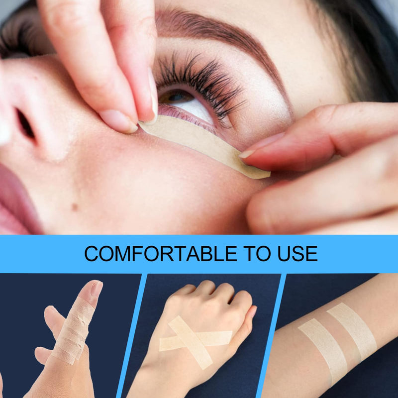 [Australia - AusPower] - 8 Rolls Micropore Tape, Paper tape medical, Nose Tape for Rhinoplasty Shaping, Flexible Surgical Bandages, Self Adhesive First Aid Bandages for Wound Injuries Swelling (0.5 in x 10 Yd) Beige 