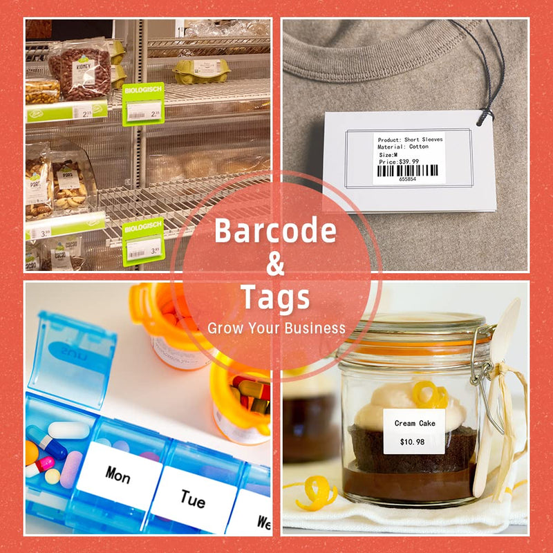 690 pcs Phomemo Thermal Sticker Label, Multi-Purpose Self-Adhesive Tag for M110, M220, M108, M250, M260, M120, M200, M221, M150 Label Maker Machine, 1.96'' x1.18'' (50x30mm), Black on White 1.96'' x 1.18'' (50mm x 30mm)