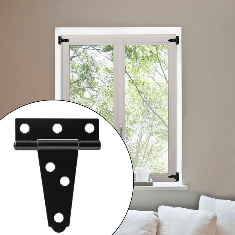 [Australia - AusPower] - 6Pack 2 Inch Black T-Strap Shed Hinge,Barn Door Hinges Heavy Duty Gate Strap Hinge T Hinges for Barn Door, Shed or Wooden Fences 2 Inch-6Pack 