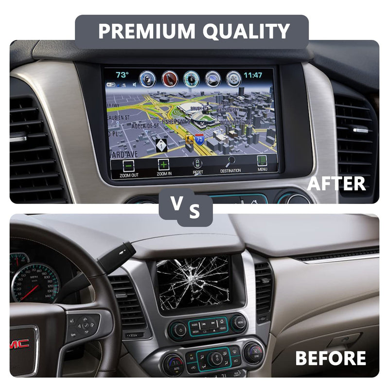 [Australia - AusPower] - Fit GMC 8" Touch Screen - Digitizer Navigation Radio Replacement New OEM Compatible with 2015-2018 Chevrolet Silverado Suburban Tahoe & GMC Yukon Sierra Replace DJ080PA-01A (Touch Screen Without LCD) Touch Screen without LCD 