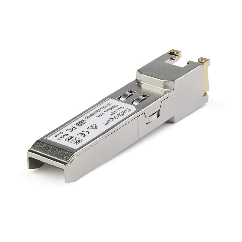StarTech.com Transceiver Module (SFP Module, 10/100/1000Base-TX Juniper Compatible, Copper, RJ-45 Copper) | 10/100/1000BASE-TX, copper, gigabit, transceiver, 100m, hot-swappable