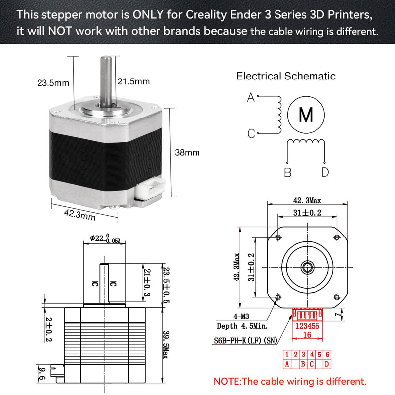 [Australia - AusPower] - Redrex Dual Gear Ender 3 Extruder with Nema 17 Stepper Motor Compatible with Creality Ender 3 V2,Ender 3 Pro,Ender 3 Neo,Ender 3 V2 Neo,Ender 3 Max Neo,Ender 5,Ender 7,CR6 SE,CR10 3D Printers Dual Gear Extruder with Stepper 