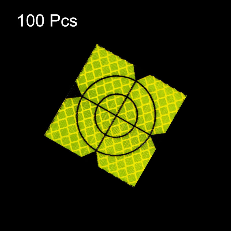 HARFINGTON 100pcs Survey Reflector Sheets 50x50mm Self-Adhesive Reflective Tape Survey Target Mark for Total Stations, Green 100 50mm x 50mm