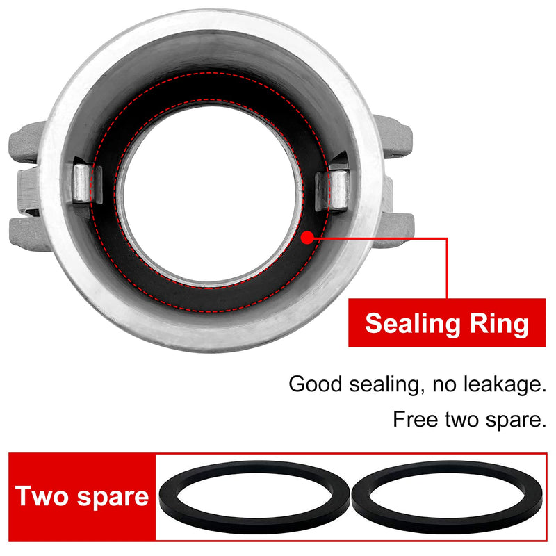 [Australia - AusPower] - 2 PCS Type B Aluminum Global Type B Cam and Groove Hose Fitting,2" Plug x2" NPT Male with 2 PCS 2" Camlock Gasket Fitting (2) 2 