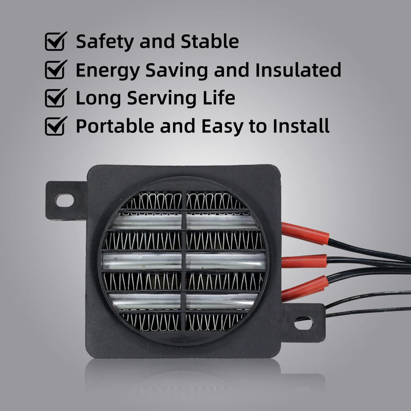 PTCYICU PTC Fan Heater 200W 110V, Ceramic Fast-Heating Element with Constant Temperature Thermistor Insulation, Energy-Saving Car Auto Air Heater with Plug for Indoor Small Room Space Use 60mm