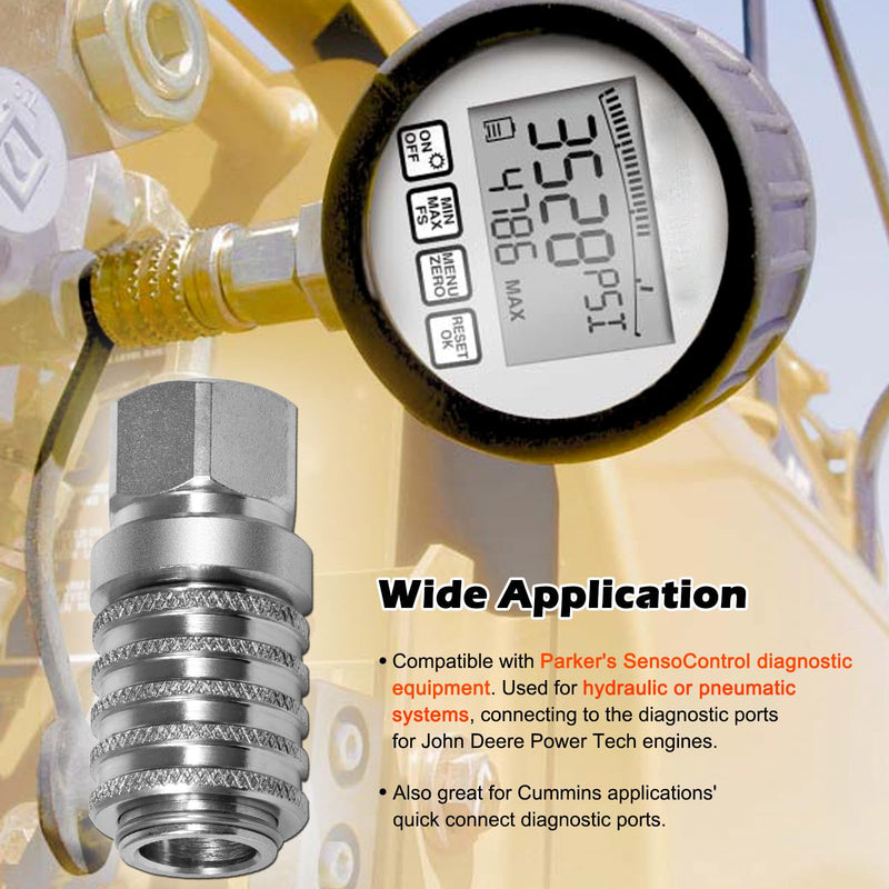 [Australia - AusPower] - PD242 Series PD Steel Hydraulic Test Port and Diagnostic Equipment Quick Connect Coupler with Female Pipe Thread, 1/8" Body Size, 1/4" - 18 NPTF Thread Size, 2.12" Length 
