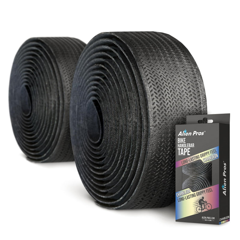 ALIEN PROS Set of 4 Black & Purple Chameleon Bike Handlebar Tape - Elevate Your Ride with Stylish, Comfortable, and Color-Shifting PU Tape for Enhanced Grip with These Bicycle Handle bar Tape