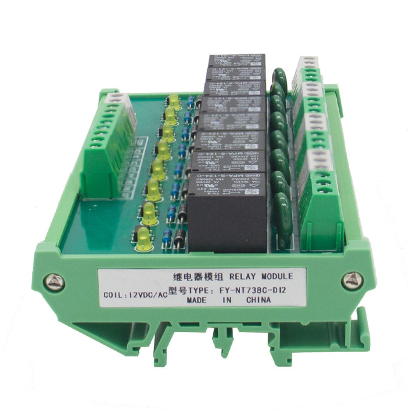 [Australia - AusPower] - 8 Channel Interface Relay Module 24VACDC DIN Rail Panel Mount for Automation PLC Board (FY-T738-24VACDC) 