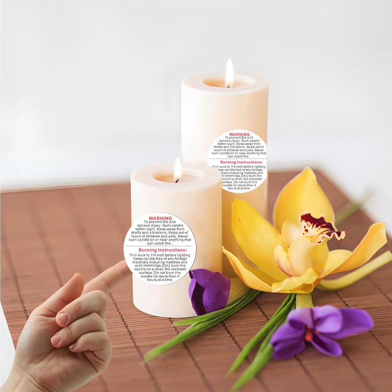 1000 PCS Candle Warning Labels, Candles Container Safety Stickers, 1.5 Inch for DIY Candle Jars