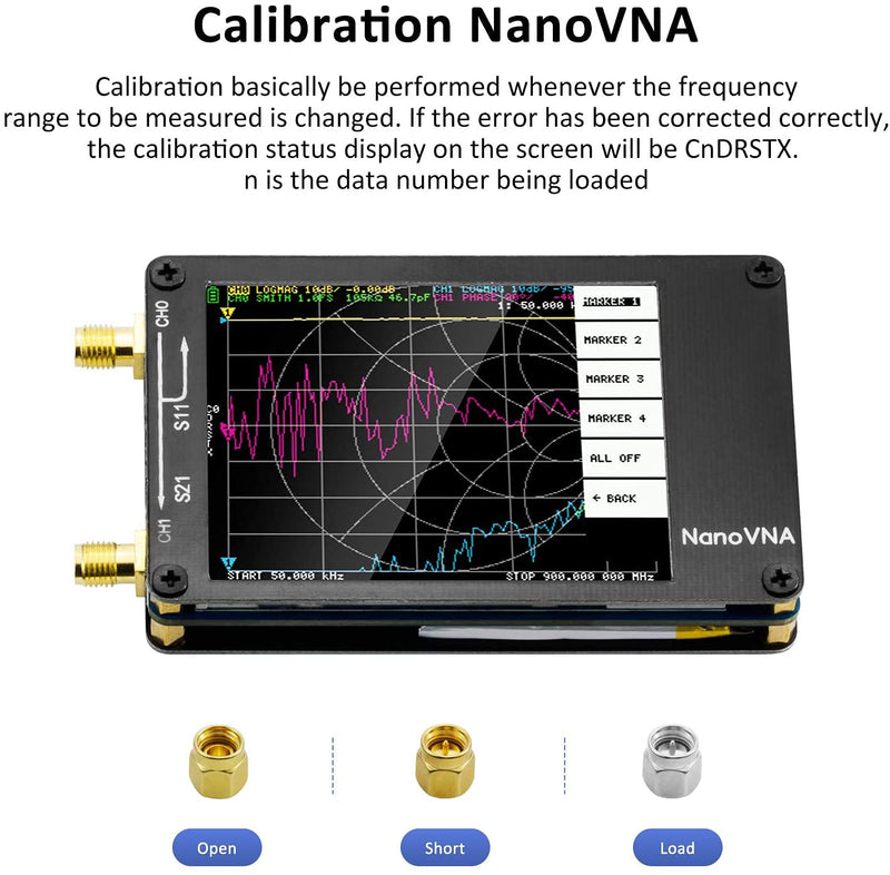 [Australia - AusPower] - AURSINC NanoVNA Vector Network Analyzer 10KHz -1.5GHz V3.4 with 2.8'' Touchscreen + Nanovna Testboard Kit Network Analysis Test Demo Board 