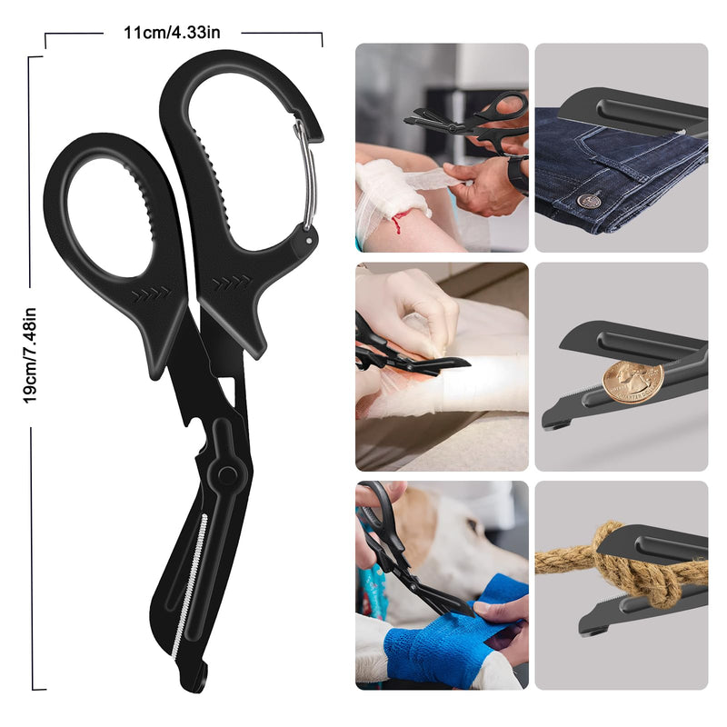 [Australia - AusPower] - Stethoscope Carrying Case Nurse Scissors and Pen Light Set Trauma Shears Pen Lights for Nurses Bandage Scissors with Carabiner LED Penlight with Pupil Gauge Stainless Steel Medical Scissors 