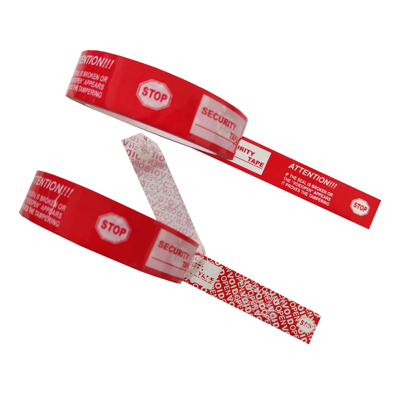 2 Rolls,1" x55 Yards Total Transfer Tamper Evident Security Packing Tape Seals (Superior Tamper Proof with Thick Void Film) 2 Rolls,1" x55 Yards