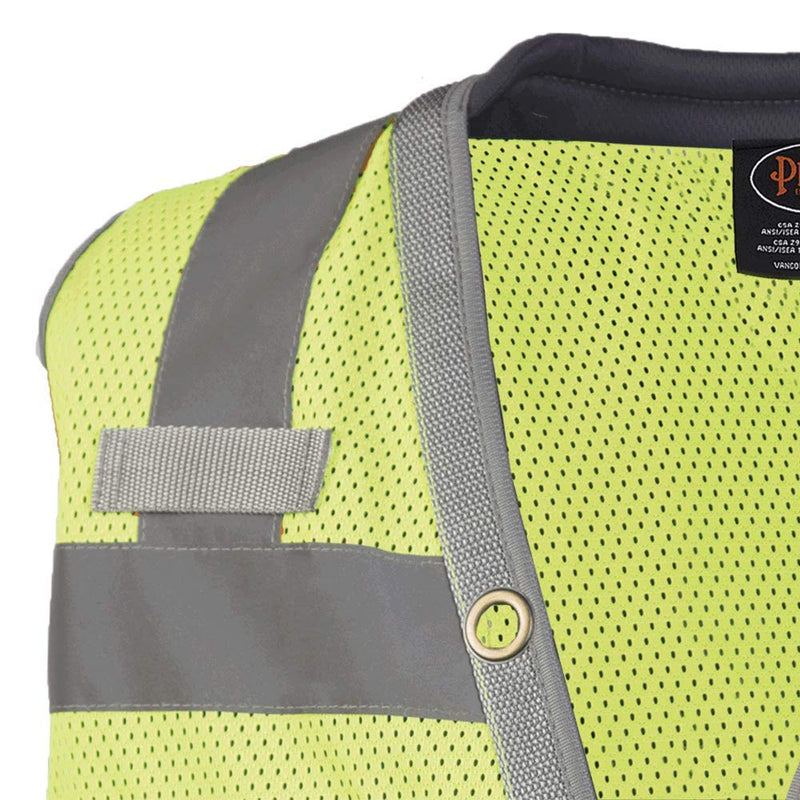 Pioneer Surveyor Safety Vest for Men – Hi Vis Reflective Neon, Cool Mesh, Padded Collar, 11 Pockets, Zipper, 2” Tape – Orange or Yellow/Green XX-Large Green