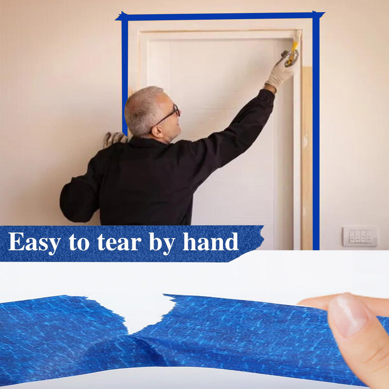 [Australia - AusPower] - Painters Tape 1 Inch Wide, 4-Pack Blue Tape for General Purpose Use, 1 Inch X 55 Yards X 4 Rolls, 220 Yards in Total 