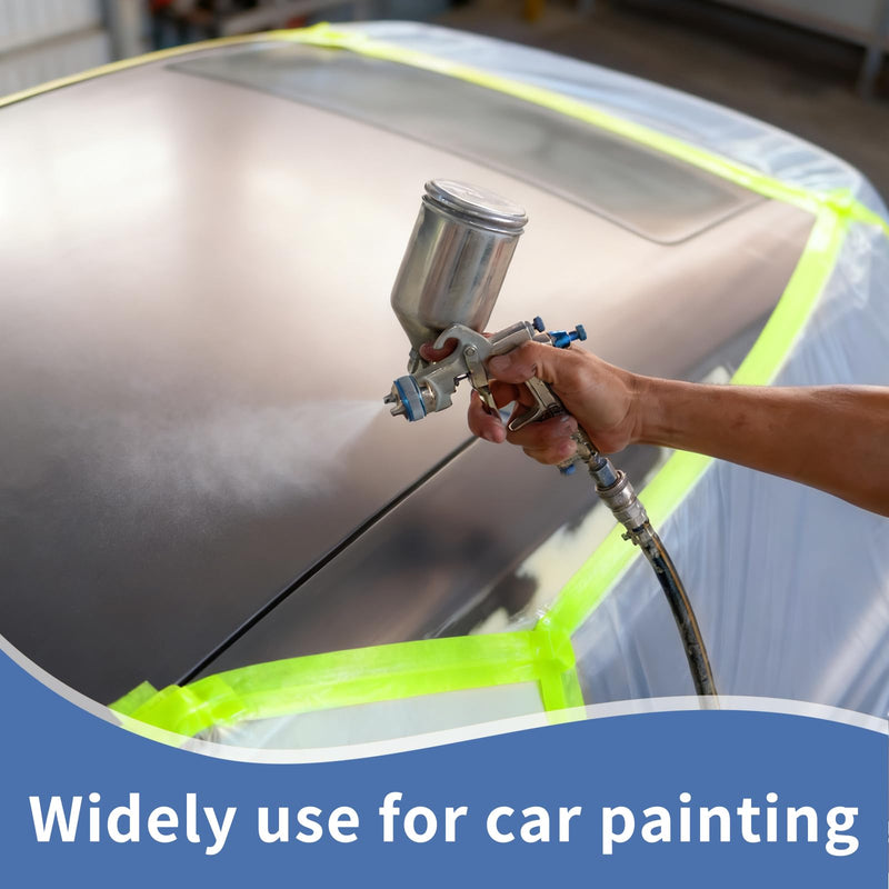 Pre-Taped Masking Film for Painting 22" x 66',Tear-Resistant Painters Plastic with Tape Painters Drop Cloth for Automotive & Home, Cover for Walls/Floors/Cars Protection (2 Rolls) 22" x 66' 2 rolls