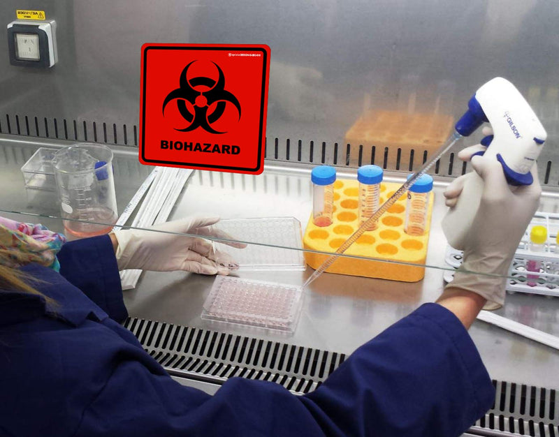 Biohazard Stickers- 5.5" x 5.5" Biohazard Labels (Pack of 10) - UV Coated Label- Biohazard Warning Sign for Labs, Hospitals and Industrial Use Universal Biohazard Symbol by Ignixia (30) 30