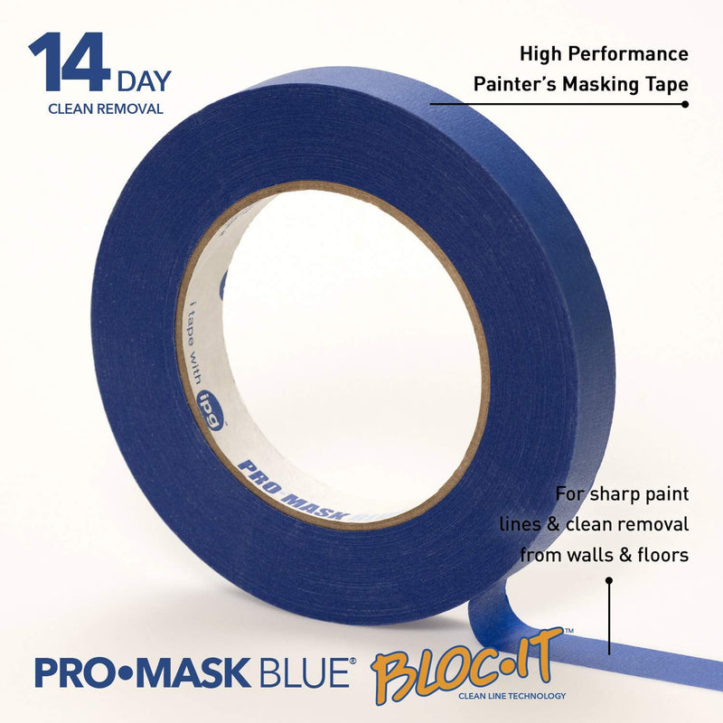 IPG ProMask Blue with BLOC-It, Premium 14-Day Masking Tape, 0.70" x 60 yd, Blue, (Single Roll) .70" x 60 yd Single Roll