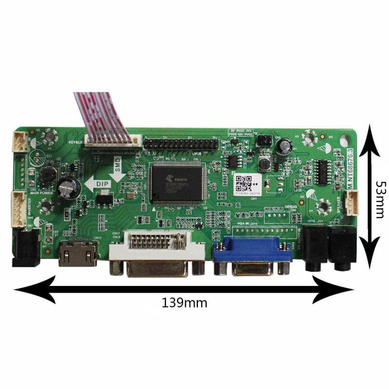 [Australia - AusPower] - VSDISPLAY VGA DVI Audio LCD Controller Board for 21.5" 23.8" 1920x1080 30Pin LCD Screen T215HVN01.0 M215HW03 V1 V2 M215HGE-L23 M215HTN01.1 LM238WF5-SSA1 LM238WF1-SLE3 Resolution:1920x1080 