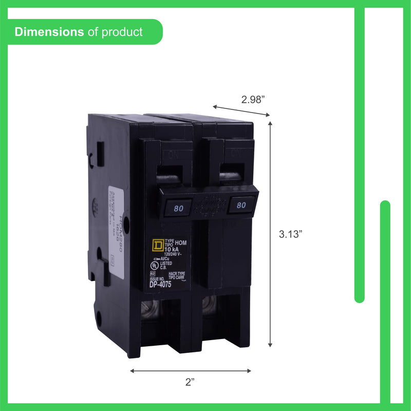 Square D by Schneider Electric Square D - HOM280CP Homeline 80-Amp Two-Pole Circuit Breaker