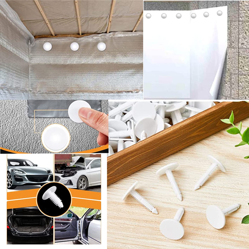[Australia - AusPower] - 60PCS White Tree Rivet Fasteners Barrier Christmas Tree Fasteners Push-in Rivet White Furniture Assembly Shelves Retainer 