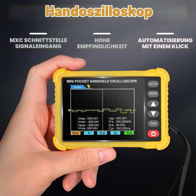 Oscilloscope AP-250K - 2.8 Inch TFT Handheld Digital Oscilloscope Portable Oscilloscope for the Automotive Industry, 2.5 MS/s High Sampling Rate, 250 kHz Bandwidth, Trigger Function Auto/Nomal/Single