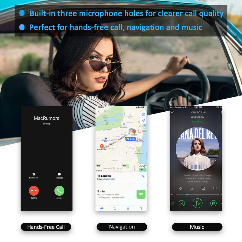 [Australia - AusPower] - Bluetooth AUX Adapter for Car, SONRU Bluetooth 5.0 Wireless Audio Receiver Adapter for Home Stereo/Wired Headphones/Hands-Free Call, Dual AUX Outputs, RCA AUX 3.5mm Bluetooth Music Receiver 