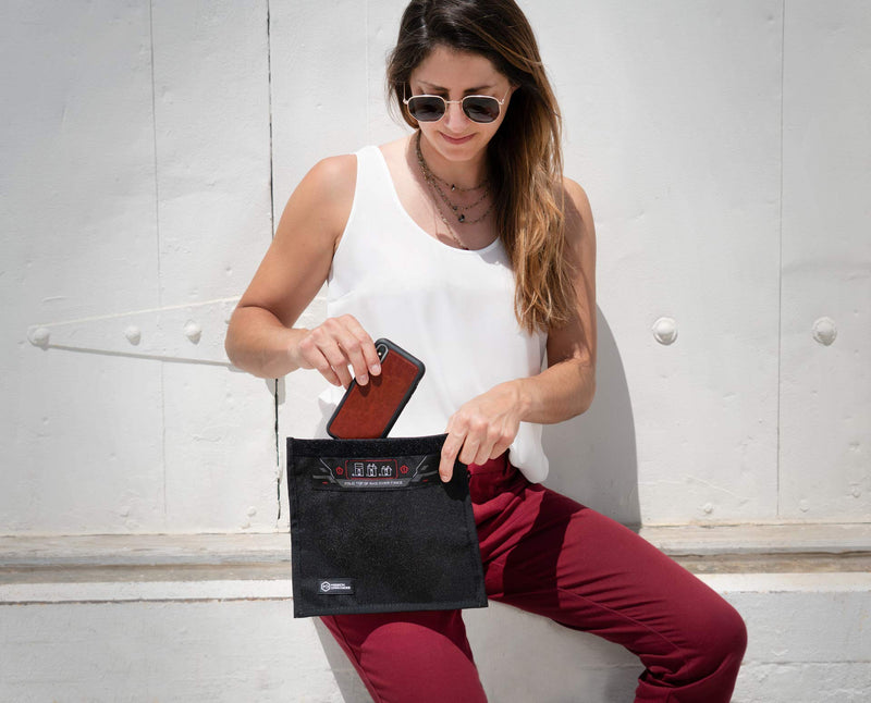 Mission Darkness Non-Window Faraday Bag for Phones // Signal Blocking Faraday Cage Prevents Hacking Tracking Spying, Device Shielding for Law Enforcement Military Digital Forensics, EMP CME Protection Universal Phone Size