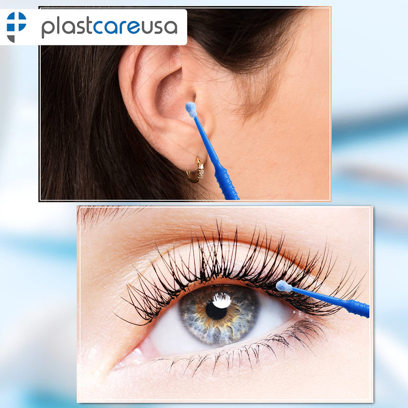 [Australia - AusPower] - 400 Regular Tip Micro Applicator Brushes - Disposable Dental Microbrushes with Bendable Tip - Microswabs for Eyelash Extensions - Microbrush Applicator Sticks with Cotton Tip (Blue, 4 Tubes of 100) Blue 