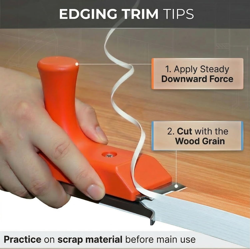 [Australia - AusPower] - RUITOOL Edge Banding Trimmer with Sharp Stainless Steel Blades and Ergonomic Grip, Suitable for Veneer, PVC, and ABS on Straight, Curved, and Chamfered Edges 