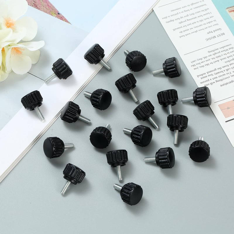 [Australia - AusPower] - 20 Pcs M4 x 10 mm Threaded Knurled Thumbscrew, Monitor Screws Vesa Mount Screws Carbon Steel Clamping Knobs Grip Thumb Screw Mounting Thumb Screw 