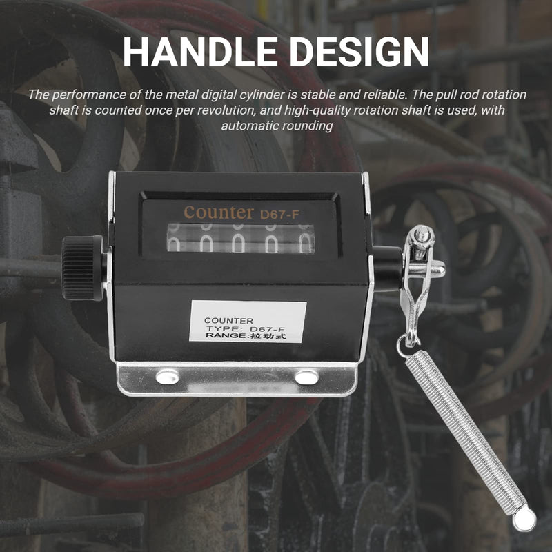 [Australia - AusPower] - 5 Digit Mechanical Counter, 0-99999 Resettable Manual Hand Pull Stroke Tally Counter, Professional Mechanical Arithmometer Counter for Textiles Machinery Winding Hill 