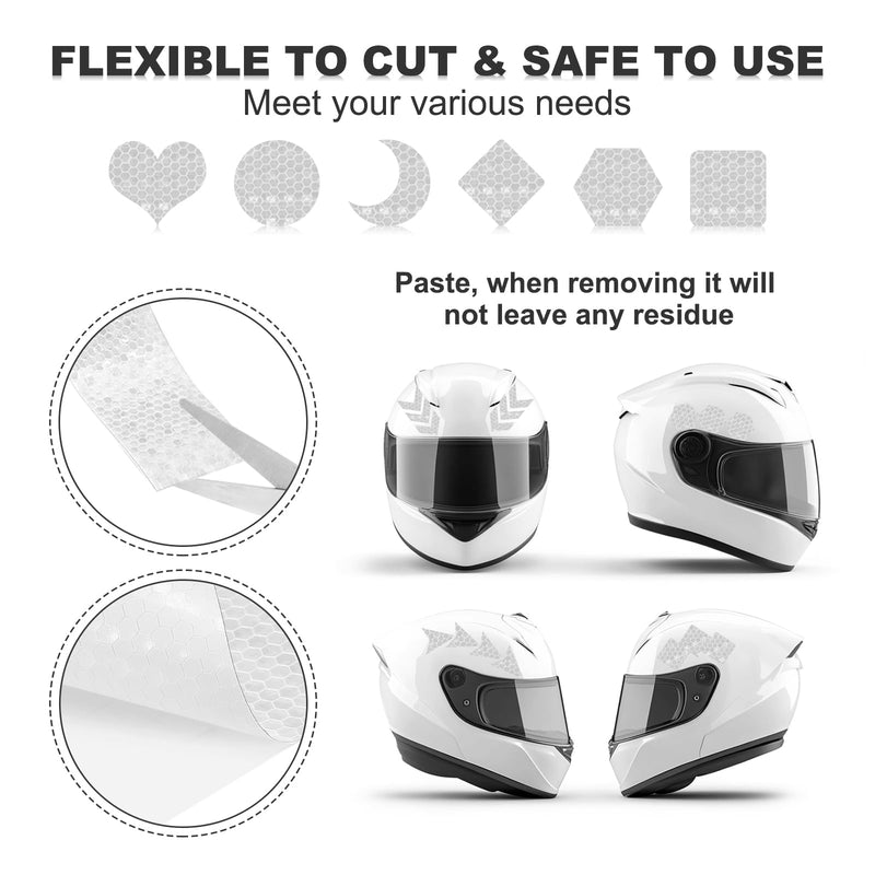 MECCANIXITY Reflective Tape, 0.4 Inch x 26 ft Self-Adhesive Trailer Reflector Tape Waterproof Warning Safety Sticker High Visibility Night Reflectors, White