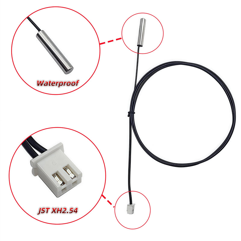 [Australia - AusPower] - 6Pcs 10K 3950 NTC Temperature Sensor Probe 1M 39.37inch Waterproof Stainless Steel Temp Probe for Refrigerator, Aquarium, Industrial, Water Dispenser Parts 