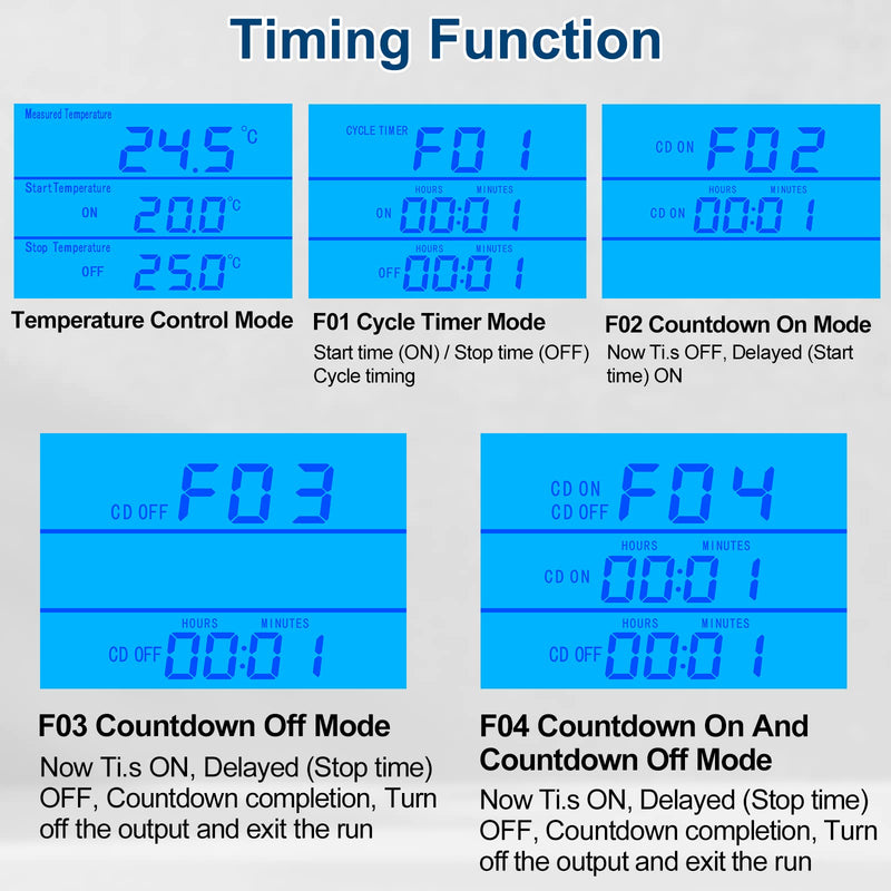 [Australia - AusPower] - Digital Temperature Controller Thermostat Timer - Reptile Thermostat Controller Day Night Timer 110V Temperature Controlled Outlet Plug Heating Cooling Control with Sensor ?TC816? TC816 